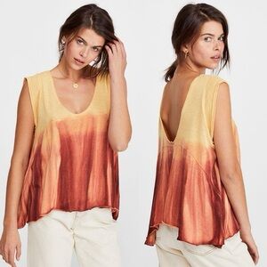 Free people tank / shirt in tie dye yellow / orange